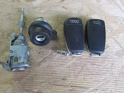 Audi TT Mk2 8J OEM Ignition Door Lock Cylinder Tumbler Set w/ Keys Fob 8E0905855C 2008 2009 2010 2011 2012 2013 2014 20154